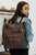 Brown Plaid Patten Multifunction Backpack - DivazBoutique_