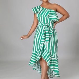 Green Goddess Ruffle Dress