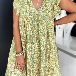 Multicolor Babydoll Dress